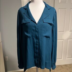 White House Black Market Teal Blouse